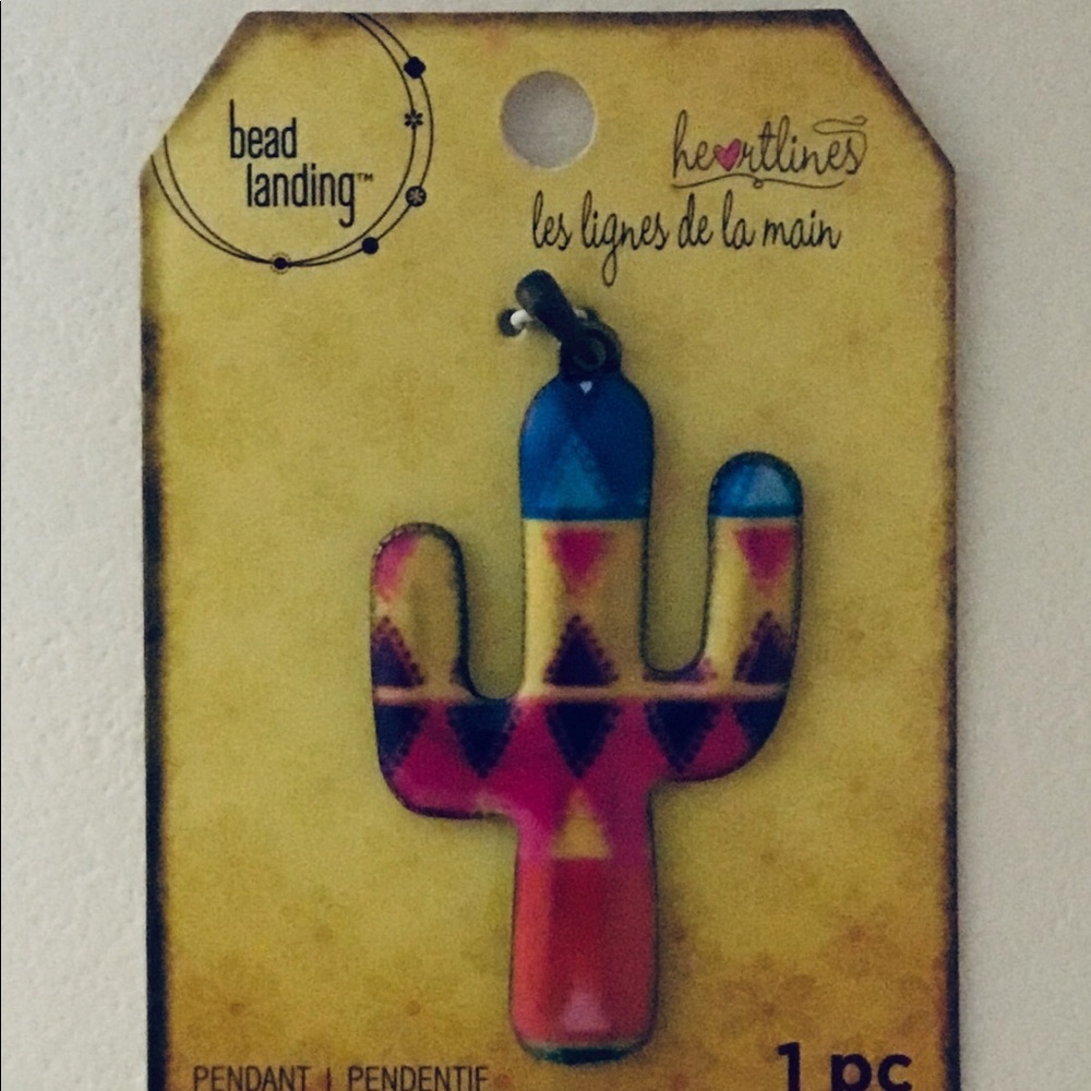 Multicolor Cactus Pendant, NWT, nifty.